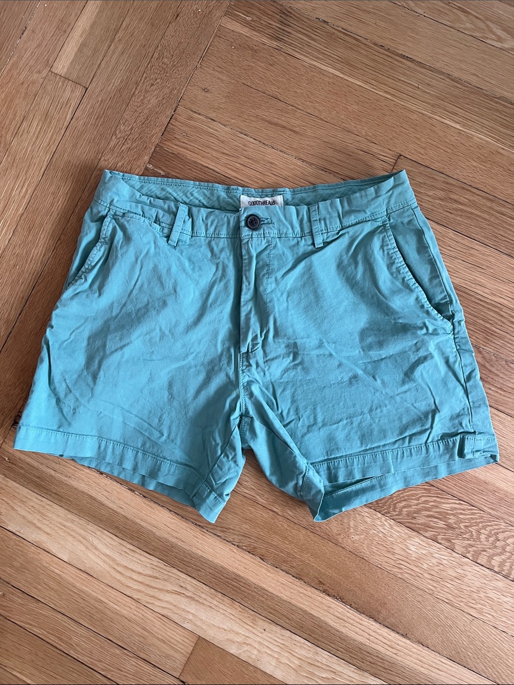 Goodthreads Light Green Shorts with Waistband Details
